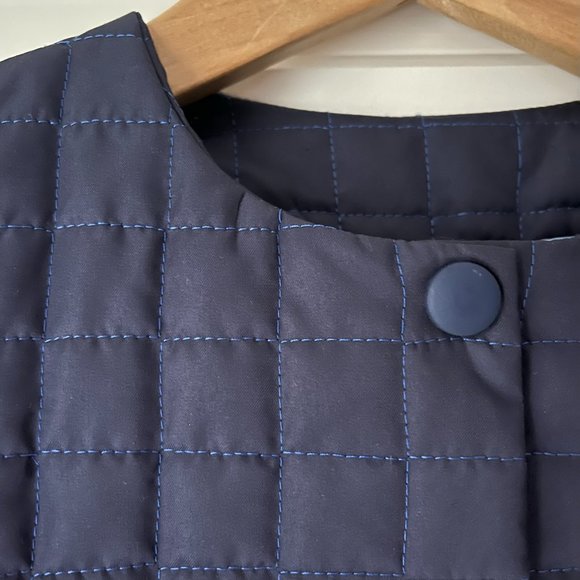 NWT Eley Kishimoto Quilted Jacket, Balloon Sleeves, Navy, Women's UK 10, US 6 - Picture 2 of 16